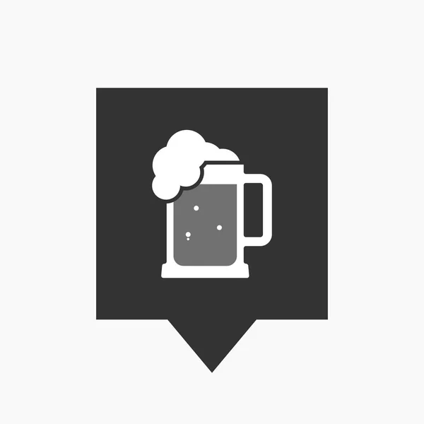 Na białym tle tooltip z ikoną jar piwa — Wektor stockowy