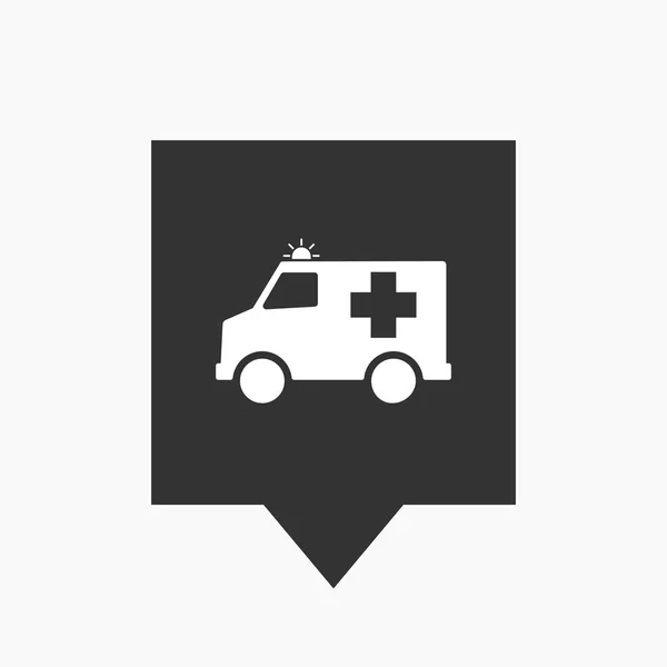 Isolated tooltip with  an ambulance icon — Stock Vector