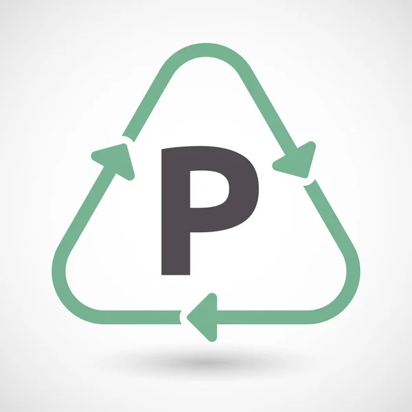 孤立的回收标志以字母 P — 图库矢量图片