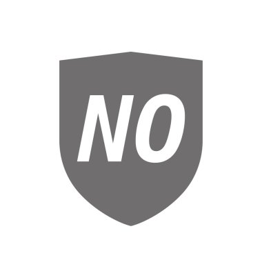 Metin ile kalkan Hayır izole