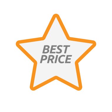 Yıldız simgesi metin en iyi fiyat ile izole