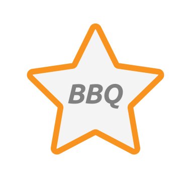 Yıldız simgesi metin Barbekü ile izole