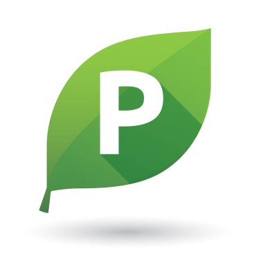 P harfi ile izole yaprak simgesi