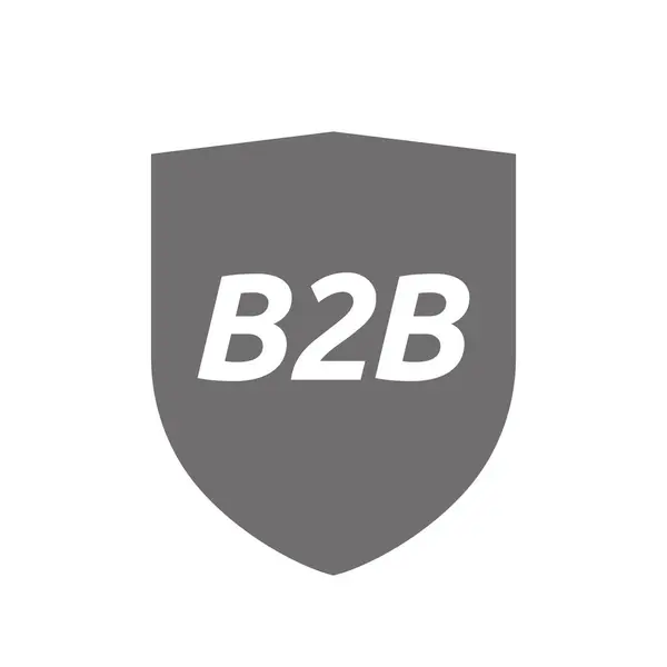 Izolované štít s textem B2b — Stockový vektor