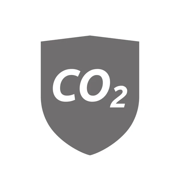 Isolated shield with    the text CO2 — Stock Vector