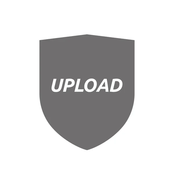 Escudo isolado com o texto UPLOAD — Vetor de Stock