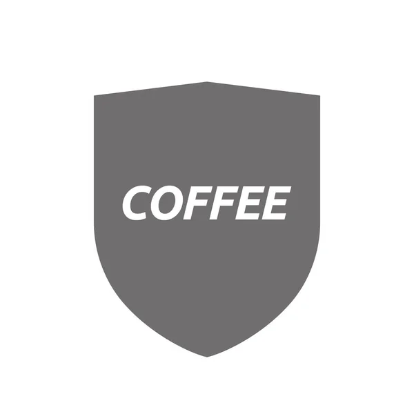 Isoleret skjold med teksten COFFEE – Stock-vektor