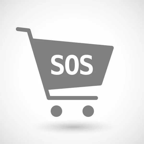 Isolated cart with    the text SOS — Stock Vector
