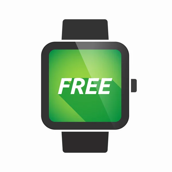 Reloj inteligente aislado con el texto GRATIS — Vector de stock