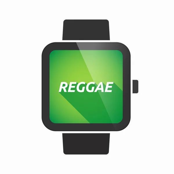 Geïsoleerde slimme horloge met de tekst Reggae — Stockvector