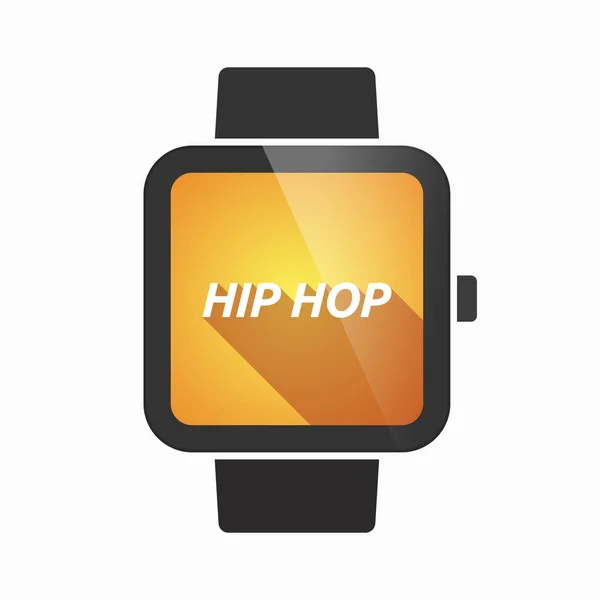 Geïsoleerde slimme horloge met de tekst Hip Hop — Stockvector