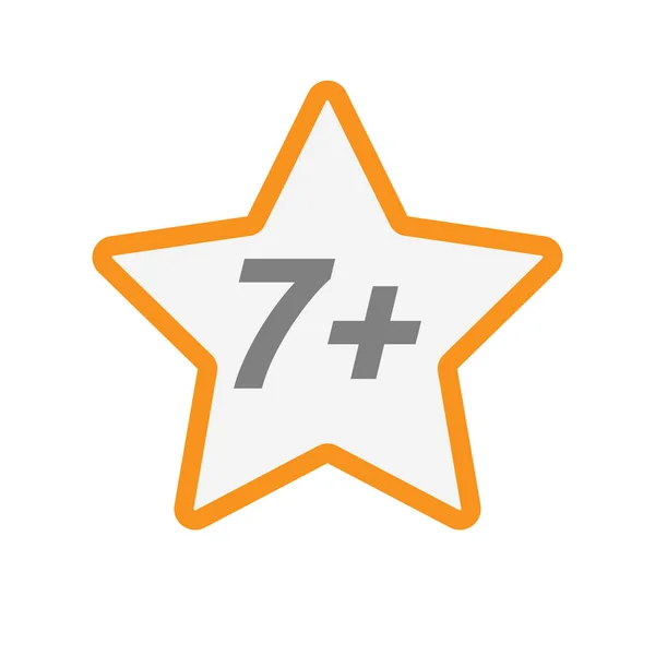 Απομονωμένο αστέρι με το κείμενο 7+ — Διανυσματικό Αρχείο
