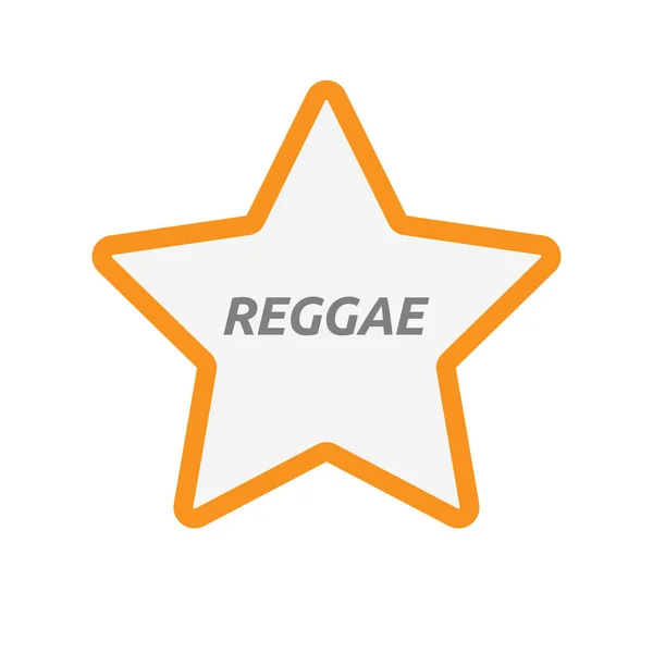 Geïsoleerde sterpictogram met de tekst Reggae — Stockvector