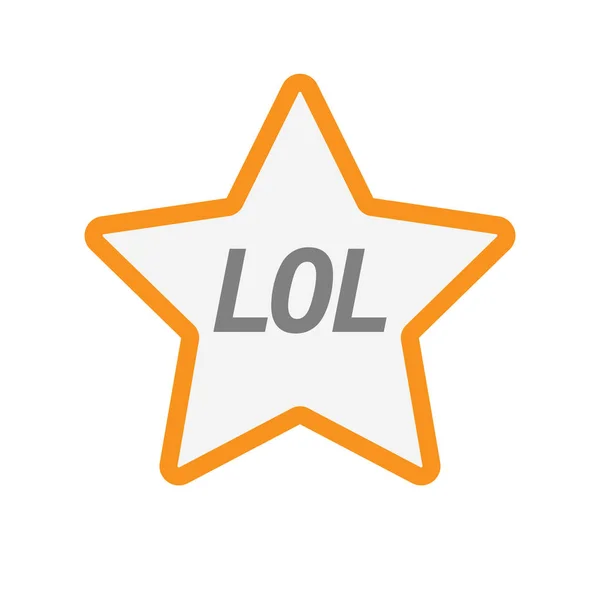Icono de estrella aislada con el texto LOL — Vector de stock