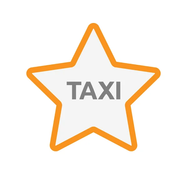 Ícone de estrela isolado com o texto TAXI — Vetor de Stock