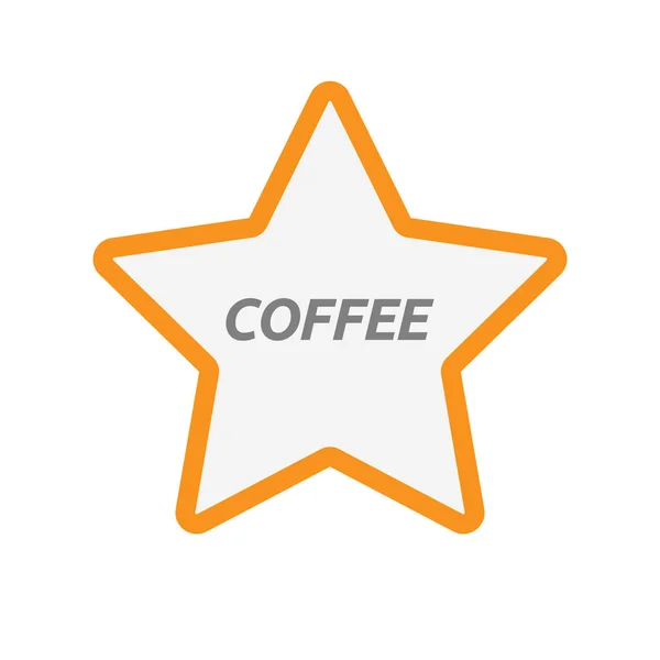 Na białym tle gwiazda ikona z tekstem kawy — Wektor stockowy
