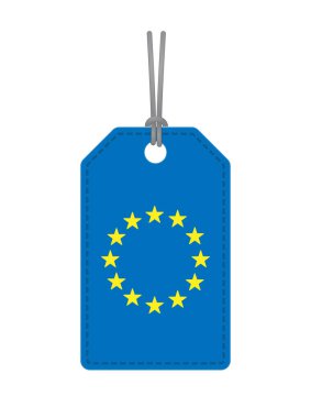 AB bayrağı yıldız ile izole etiket