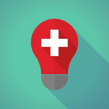 Uzun gölge ampul İsviçre bayrağı