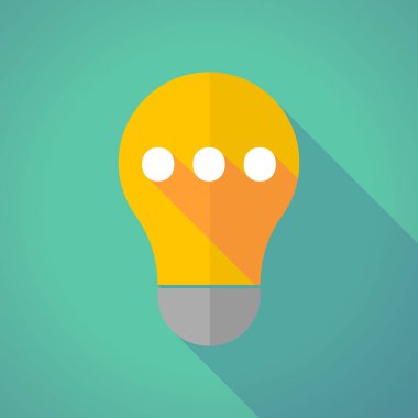 Uzun gölge ampul üç nokta ortografik işareti