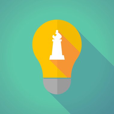 Uzun gölge ampul bir fil satranç rakam ile