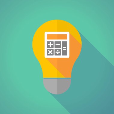 Uzun gölge ampul bir hesap makinesi ile