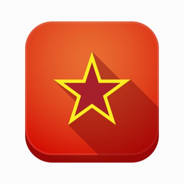 Komünizmin kırmızı yıldızla izole app simgesi