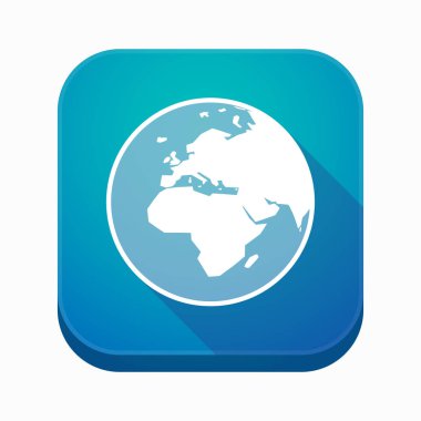 Asya, Afrika ve Avrupa bölgeleri worl ile izole app simgesi