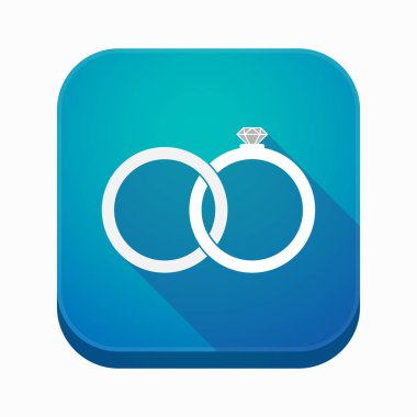 İzole app simgesi ile bağlanmış iki alyans