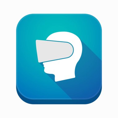 İzole app simgesi bir sanal gerçeklik giyen bir erkek kafa ile o