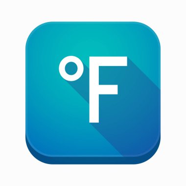 Bir farenheith derece işareti ile izole app simgesi