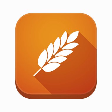 Bir buğday bitki simgesi ile izole app düğmesi