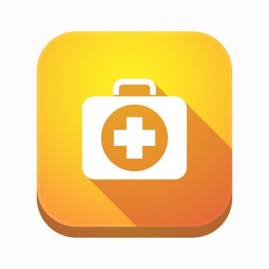 Bir ilk yardım kiti simgesi ile izole app düğmesi