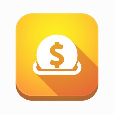 Bir servet girerek bir doları para ile izole app düğmesi