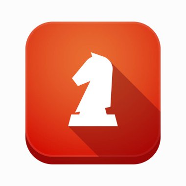 Bir şövalye satranç rakam ile izole app düğmesi