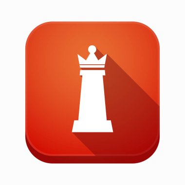 Bir Kraliçe satranç rakam ile izole app düğmesi