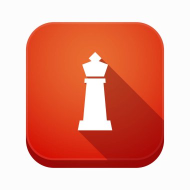 İzole app düğme bir Kral ile satranç şekil