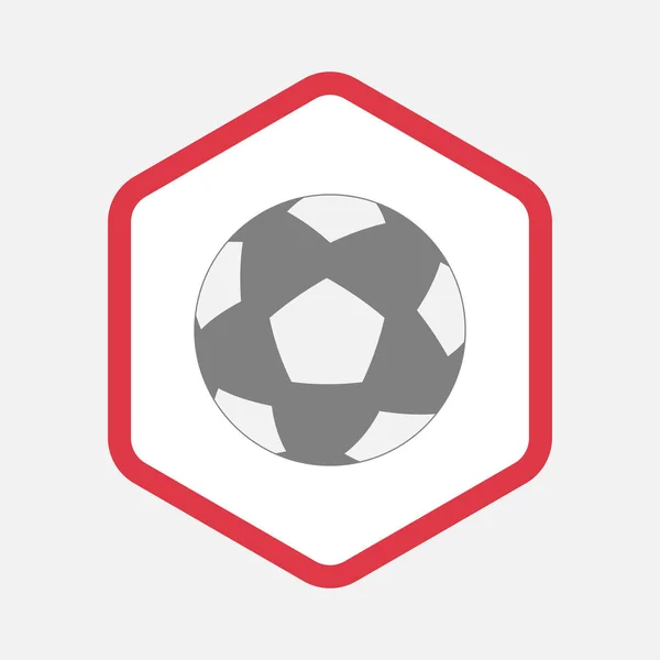 Geïsoleerde zeshoek met een voetbal — Stockvector