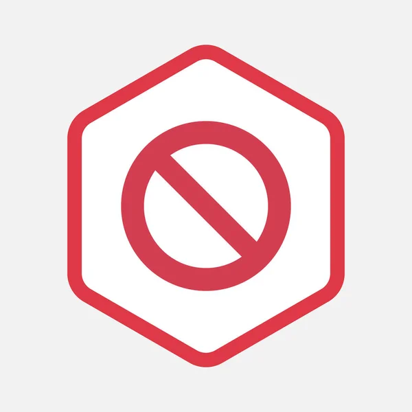 Isolated hexagon with  a forbidden sign — Stock Vector