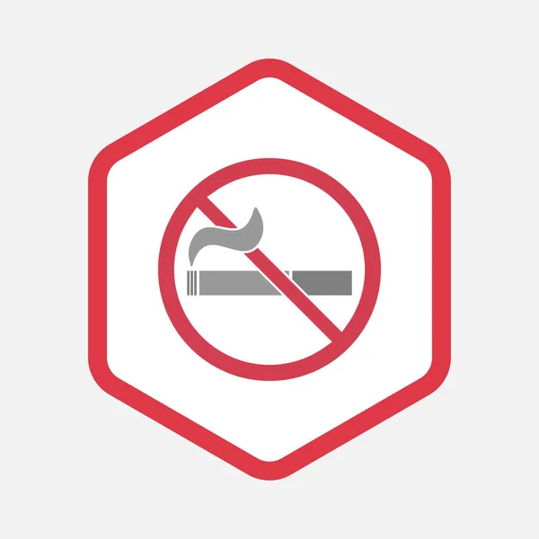 Isolated hexagon with  a no smoking sign — Stock Vector