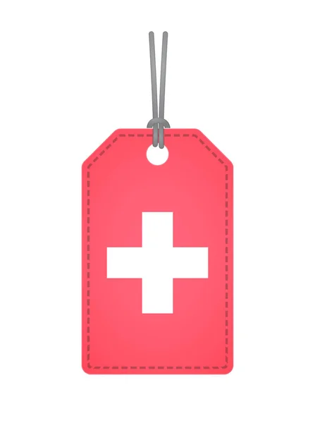 Isolated label with   the Swiss flag — Stock Vector