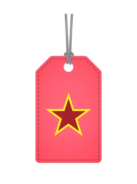 Isolated label with  the red star of communism icon — Stock Vector