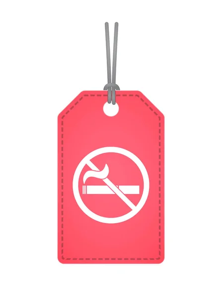Bir Sigara İçilmez işareti ile izole etiket — Stok Vektör