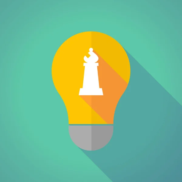 Ampoule longue ombre avec une figure d'échecs évêque — Image vectorielle