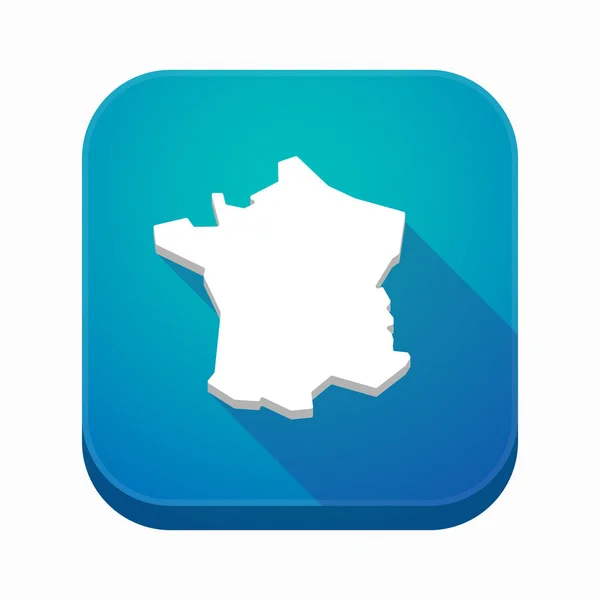 Isolé icône de l'application avec la carte de La France — Image vectorielle