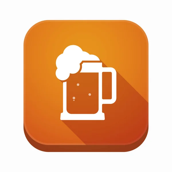 Korsó sör ikonnal elszigetelt app gombra — Stock Vector