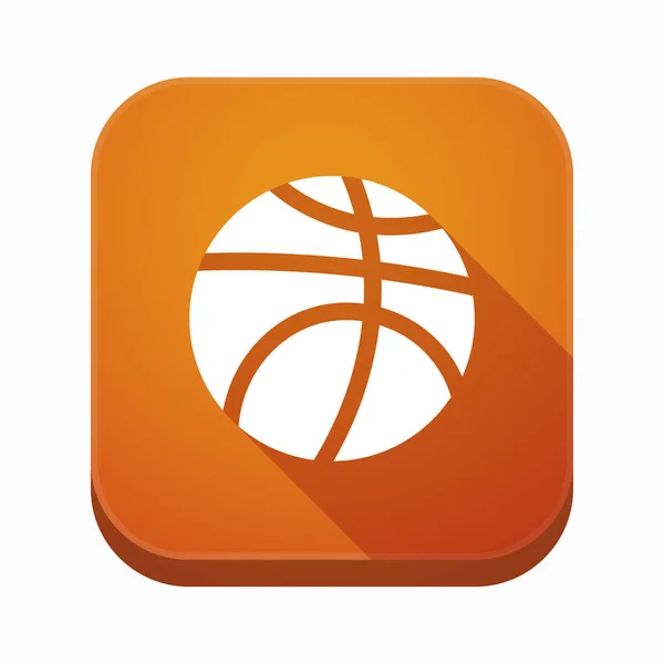Botão de aplicativo isolado com uma bola de basquete —  Vetores de Stock