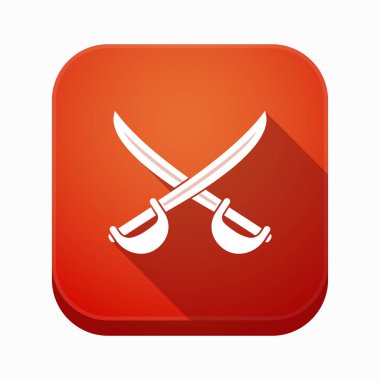 İzole app düğmesini iki kılıç ile geçti