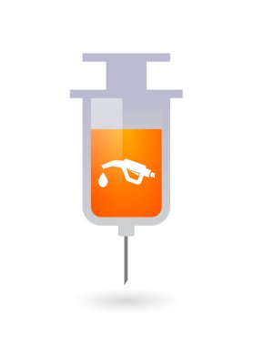 Bir gaz hortumu simgesi ile izole şırınga