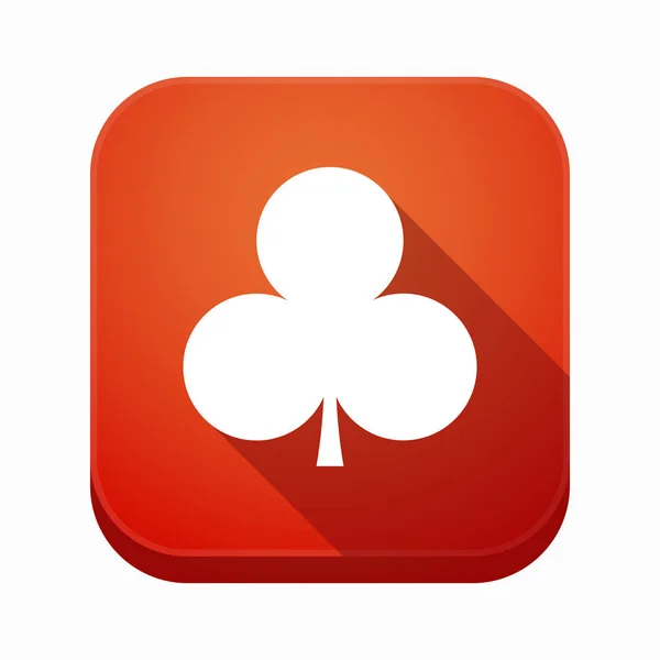 Geïsoleerde app knop met de Club poker speelkaart teken — Stockvector