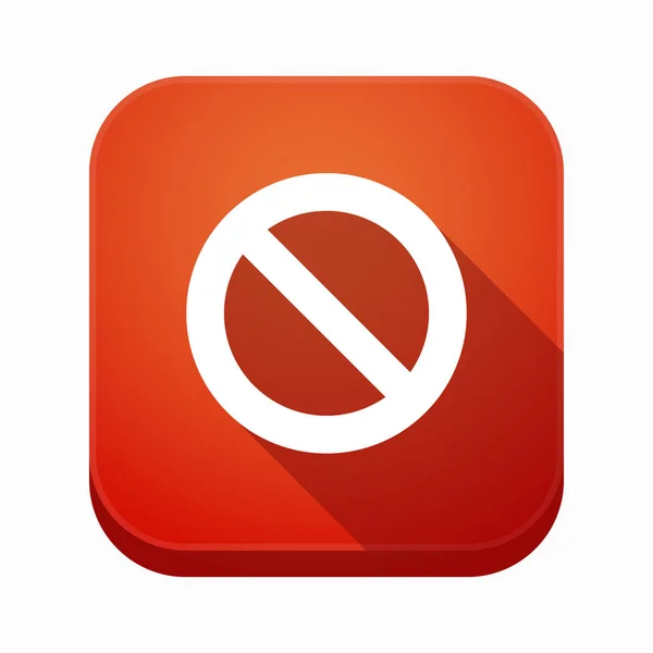 Bouton d'application isolé avec un signe interdit — Image vectorielle